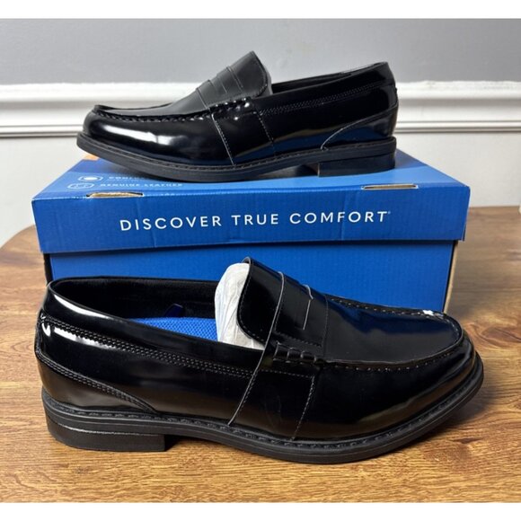 Nunn Bush Shoes Mens 9W Lincoln Penny Loafers Black Leather Casual 85538-009 - Picture 1 of 11